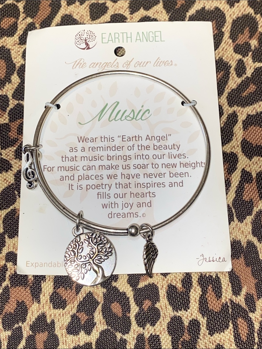 Earth Angel Music Bracelet Silvertone